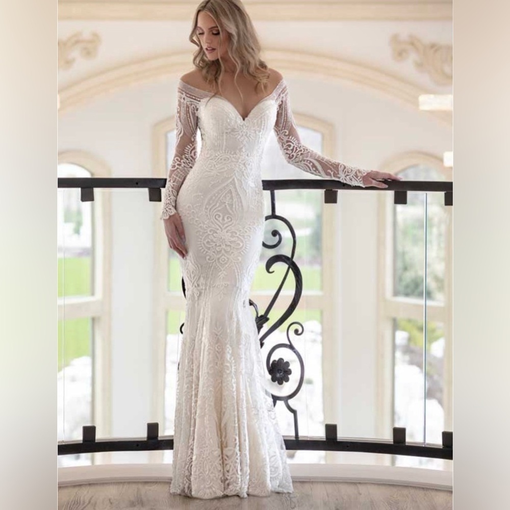 Naama & Anat Hayworth Off the Shoulder Mermaid Wedding Gown